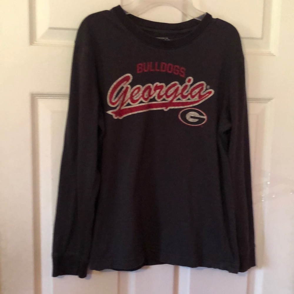 Georgia Bulldogs Light Black/Dark Gray LS T-Shirt Boys Youth Large L 16-18